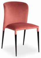 Стул ALVOR (mod. 715) ткань/металл, 48х65х86 см, высота до сиденья 51 см, коралловый barkhat 15 /черный (поставляется по 4 шт)