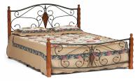 Кровать VIKING (mod. 9227) дерево гевея/металл, 160*200 см (Queen bed), красный дуб/черный фото Кровать VIKING (mod. 9227) дерево гевея/металл, 160*200 см (Queen bed), красный дуб/черный. Фото №1
