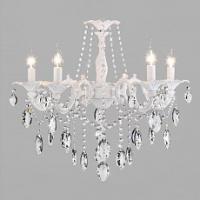 Подвесная люстра Eurosvet Veletta 10108/5 белый/прозрачный хрусталь Strotskis фото Подвесная люстра Eurosvet Veletta 10108/5 белый/прозрачный хрусталь Strotskis. Фото №1