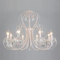 Подвесная люстра Eurosvet Alda 3305/8 белый с золотом/прозрачный хрусталь Strotskis. Фото №1