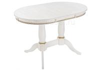 Стол деревянный Кантри 120 молочный с золотой патиной фото Стол деревянный Кантри 120 молочный с золотой патиной. Фото №1