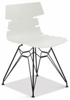 Стул HANSEN (mod. 622N) пластик/металл, 51х47х80 см, высота до сиденья 45 см, белый/черный (поставляется по 4 шт). Фото №1