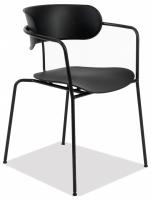 Кресло VAN HALLEN (mod. 2433) пластик/металл, 54,5х53,5х76 см, высота до сиденья 46 см, черный/черный  (поставляется по 4 шт). Фото №1