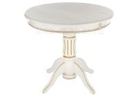 Стол деревянный Павия молочный с золотой патиной. Фото №1