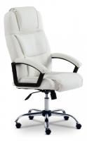 Кресло BERGAMO (хром) кож/зам, белый, 36-01