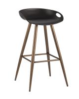 Стул барный Флэш черный, бронзовые ножки. Фото №1