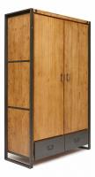 Шкаф Secret De Maison CITY ( mod. CTY B06 ) металл/дерево акация, 140х60х220см, коричневый дым (smoke brown B034)