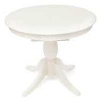 Стол обеденный BEATRICE NEW (Беатриче New)дерево гевея/мдф, 90+35х90х76 см, pure white (402)