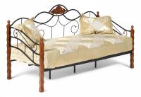 Кровать CANZONA Wood slat base дерево гевея/металл, 90*200 см (Day bed), красный дуб/черный фото Кровать CANZONA Wood slat base дерево гевея/металл, 90*200 см (Day bed), красный дуб/черный. Фото №1