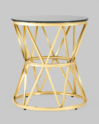 Журнальный стол 50*50 ВИВА золото стекло черное фото Журнальный стол 50*50 ВИВА золото стекло черное. Фото №3