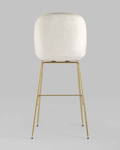 Стул барный Beetle со спинкой бежевый. Фото №6