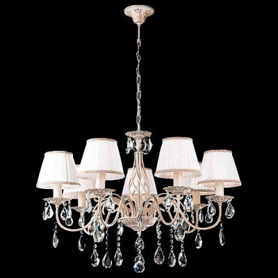 Подвесная люстра Eurosvet Amelia 3637/7 белый с золотом/прозрачный хрусталь Strotskis фото Подвесная люстра Eurosvet Amelia 3637/7 белый с золотом/прозрачный хрусталь Strotskis. Фото №2