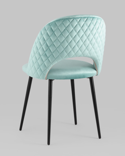 Стул Меган велюр с ромбами пыльно-голубой. Фото №7