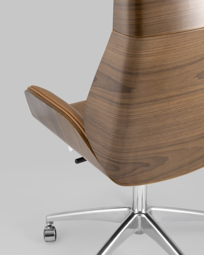 Кресло руководителя TopChairs Crown коричневое. Фото №8