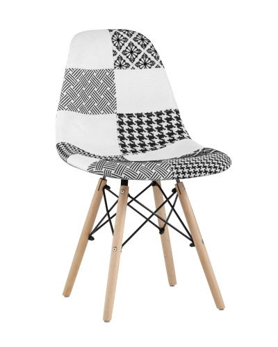 Стул DSW пэчворк черно-белый. Фото №1