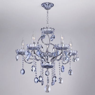 Подвесная люстра Eurosvet Darfina 3015/5 хром/лазурный хрусталь Strotskis фото Подвесная люстра Eurosvet Darfina 3015/5 хром/лазурный хрусталь Strotskis. Фото №2