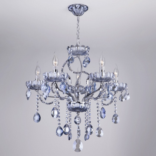 Подвесная люстра Eurosvet Darfina 3015/5 хром/лазурный хрусталь Strotskis. Фото №2