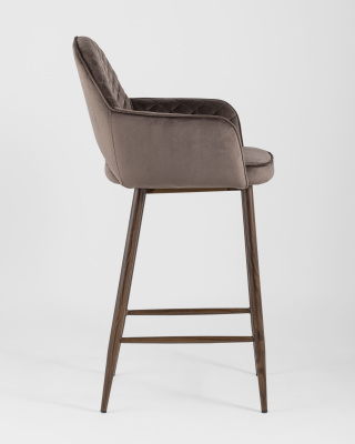 Стул полубарный Венера диамант велюр коричневый. Фото