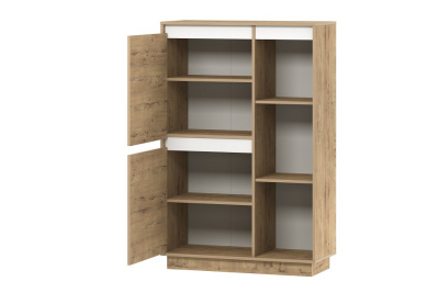 Virginia НМ 011.85 Шкаф комбинированный Левый, Белый Скандинавский/Дуб Бунратти. Фото №2