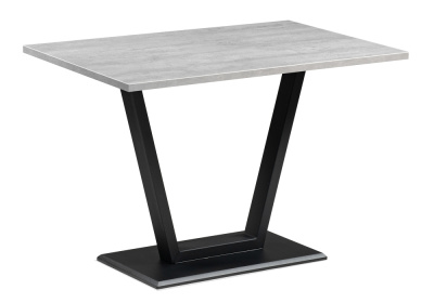 Стол деревянный Мичиган Лофт 110х70 25 мм бетон / черный матовый. Фото