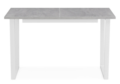 Стол деревянный Лота Лофт 120 25 мм бетон / белый матовый. Фото