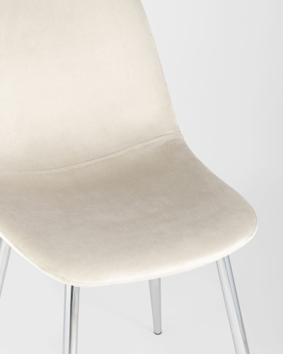 Стул Валенсия велюр кремовый хромированные ножки. Фото №9