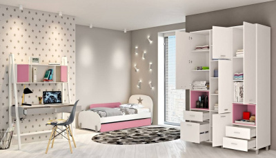 Шкаф комбинированный Polini Kids Mirum, белый. Фото №4