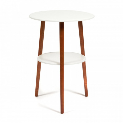 Подставка FLORISTE МДФ/дерево, 55*55*77 см, Белый (ножки орех) фото Подставка FLORISTE МДФ/дерево, 55*55*77 см, Белый (ножки орех). Фото