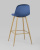 Стул барный Валенсия велюр синий ножки цвет дерево. Фото №7