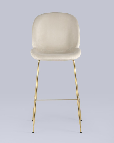 Стул барный Beetle со спинкой бежевый. Фото №5