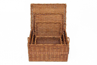 Сундук Secret De Maison Bonanza (набор из 3 штук)  натуральный ротанг, 40*25*20/48*32*25/55*40*30 см, Коньяк фото Сундук Secret De Maison Bonanza (набор из 3 штук)  натуральный ротанг, 40*25*20/48*32*25/55*40*30 см, Коньяк. Фото