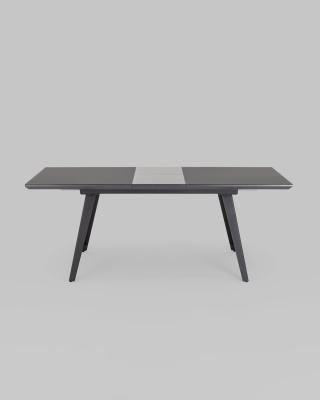 Стол обеденный Палермо раскладной 160-200*90 серый со стеклом. Фото №5