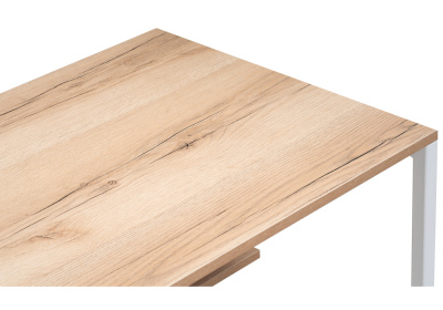 Стол, Клер Лофт дуб делано светлый / матовый белый. Фото