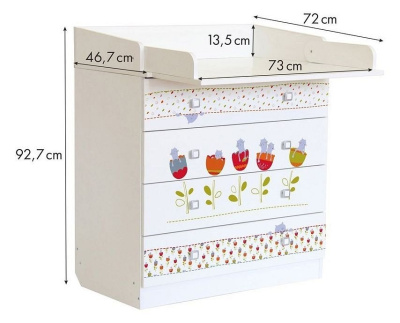 Комод пеленальный Polini kids Simple 1580 Сонные котята, белый фото Комод пеленальный Polini kids Simple 1580 Сонные котята, белый. Фото №4