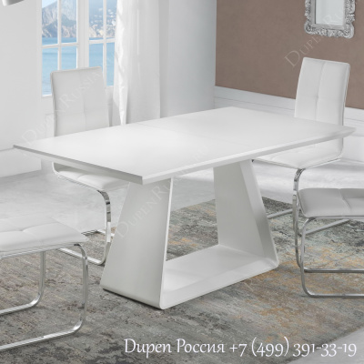 Обеденный стол DUPEN DT-22 Раскладной Белый полуматовый фото Обеденный стол DUPEN DT-22 Раскладной Белый полуматовый. Фото №3