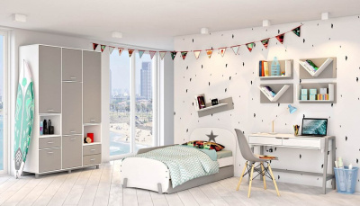 Ограничитель для кровати Polini kids Mirum 1910, серый фото Ограничитель для кровати Polini kids Mirum 1910, серый. Фото №4