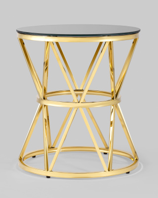 Журнальный стол 50*50 ВИВА золото стекло черное фото Журнальный стол 50*50 ВИВА золото стекло черное. Фото №4