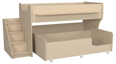 Кровать двухъярусная Р444-2, древесина коричневая светлая дуб фото Кровать двухъярусная Р444-2, древесина коричневая светлая дуб. Фото №5