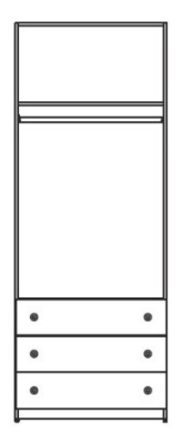 Шкаф с тремя выдвижными ящиками Силуэт. Фото