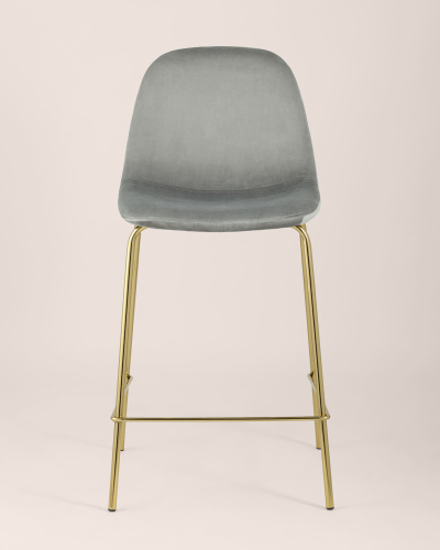 Стул полубарный Валенсия велюр серый золотые ножки. Фото №5