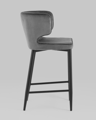 Стул полубарный Матео велюр серый. Фото