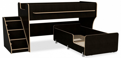 Кровать двухъярусная Р444-2 Капризун 7, древесина коричневая светлая дуб. Фото №1