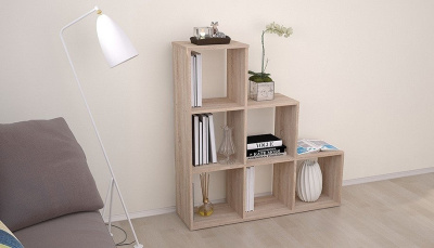 Стеллаж Polini Home Smart, древесина коричневая светлая дуб фото Стеллаж Polini Home Smart, древесина коричневая светлая дуб. Фото №5