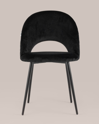 Стул Меган велюр с ромбами черный. Фото