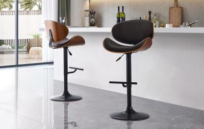 Стул барный JY1076 коричневый/черный. Фото