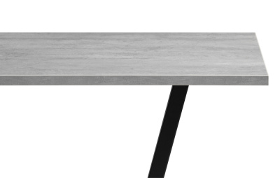 Стол деревянный Мичиган Лофт 110х70 25 мм бетон / черный матовый. Фото