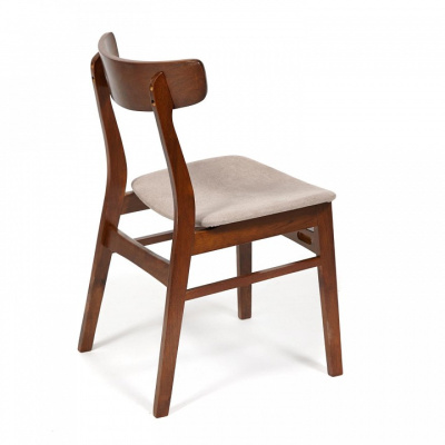 CT 8804 Стул Rabat с мягким сиденьем дерево гевея, 52,5*46,5*78см, Тёмный Дуб, ткань бежевая (FG22616-16) (поставляется по 4 шт). Фото №2