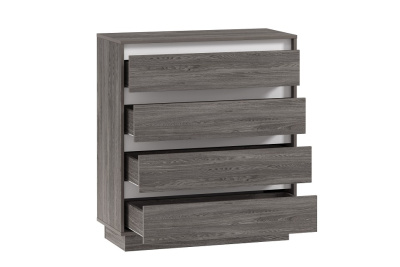 Комод Virginia НМ 011.02, Белый Скандинавский/Ясень Анкор темный. Фото