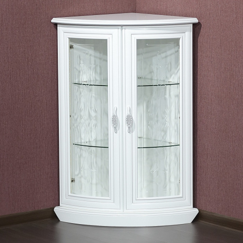 Шкаф для посуды угловой Милан 5-01 (стеклянные фасады). Фото №1