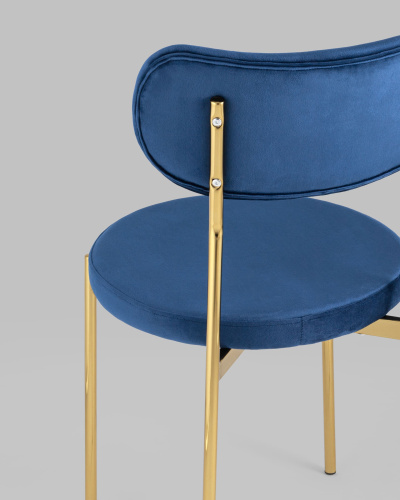 Стул Барбара велюр синий золотые ножки. Фото №8